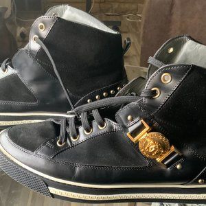Men’s Versace Hightop Sneakers Studded Black